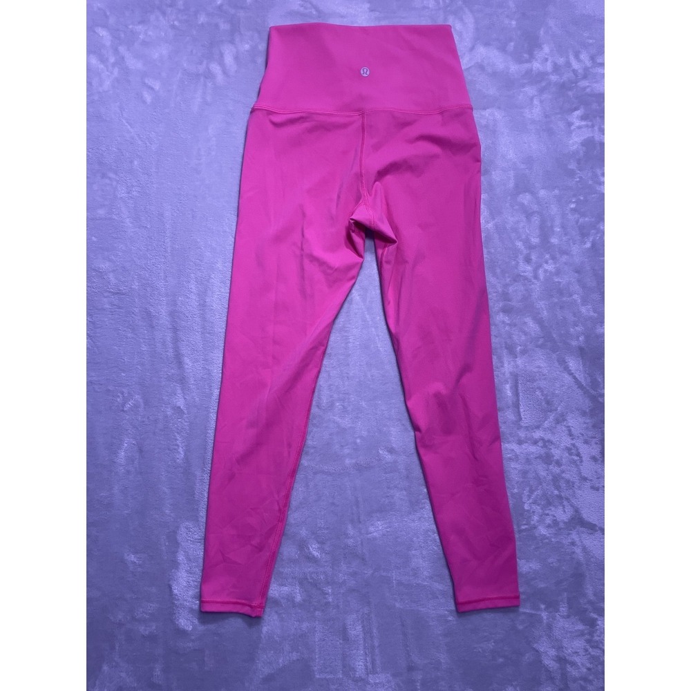 Lululemon Womens 4 Hot Pink High Rise Leggings Yoga Gym Workout Athletic